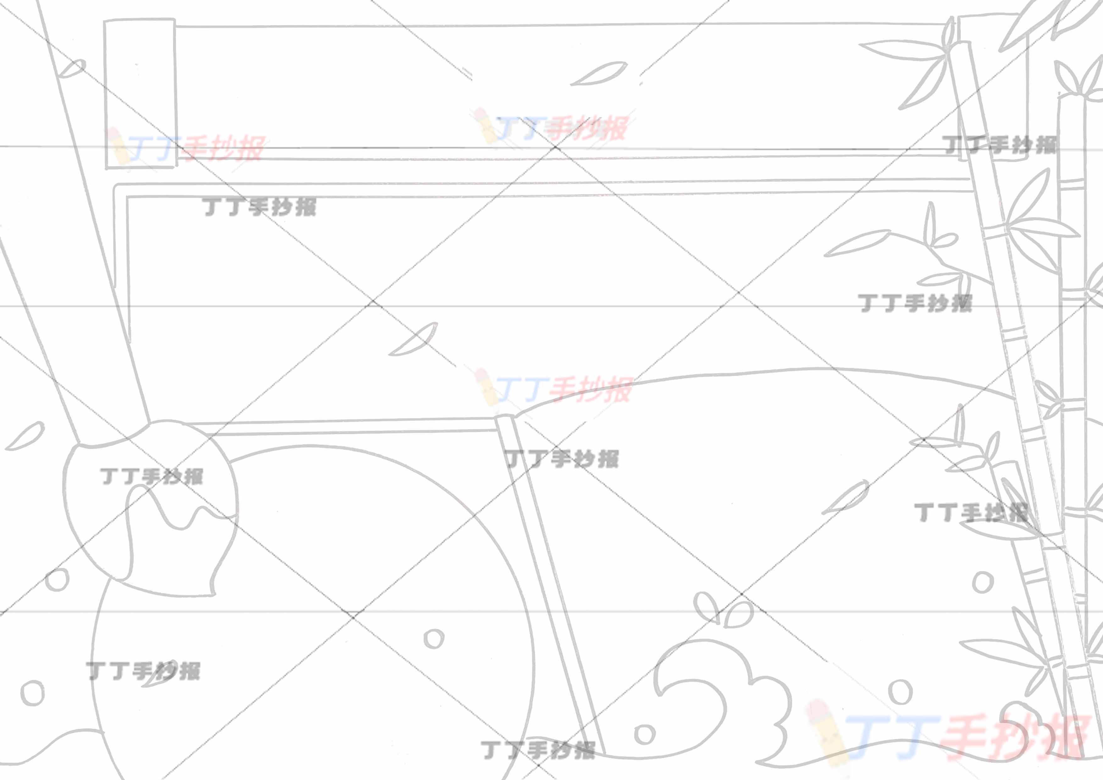 万能通用手抄报模板-古风样式