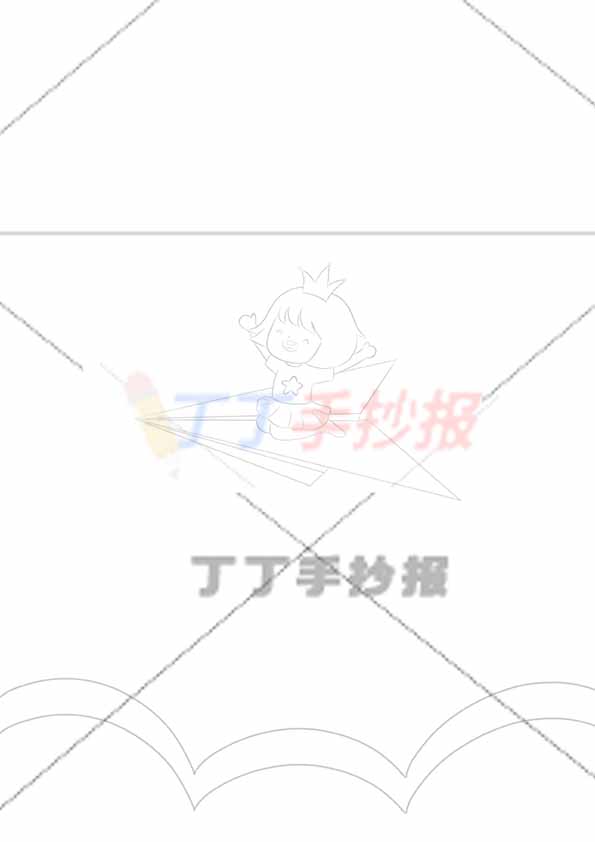假期作业封面封底竖版女孩千纸鹤
