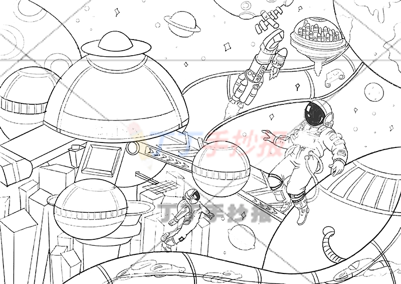 一等奖科幻画科技绘画宇航员