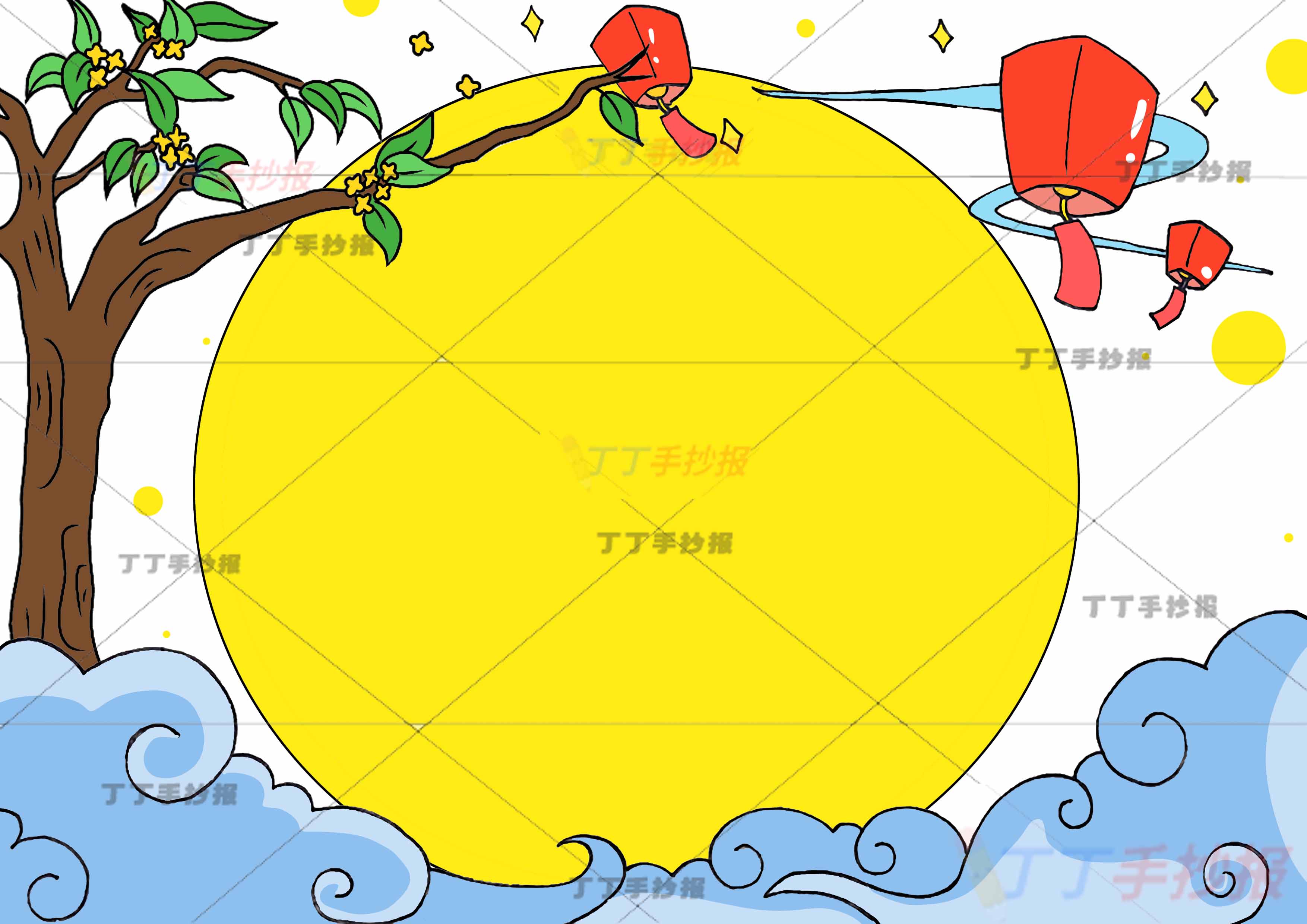 中秋古诗配画苏轼中秋月大月亮