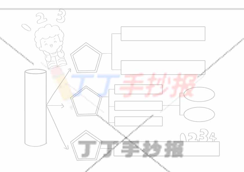 万能通用手抄报模板-思维导图男生