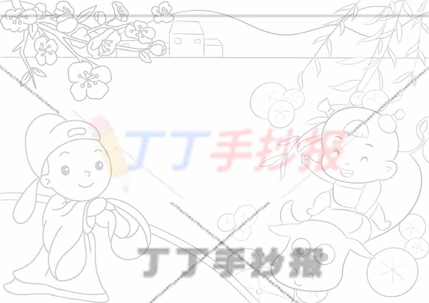 清明节古诗配画杜牧清明古诗配图池塘牛