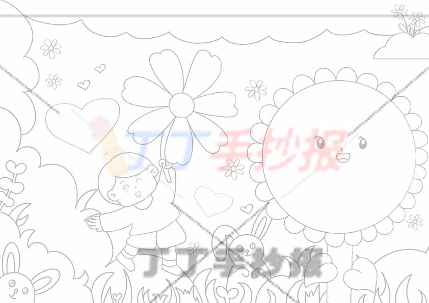 感恩儿童画学会感恩绘画男孩