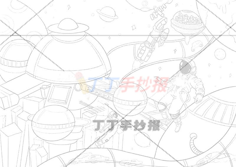一等奖科幻画科技绘画宇航员