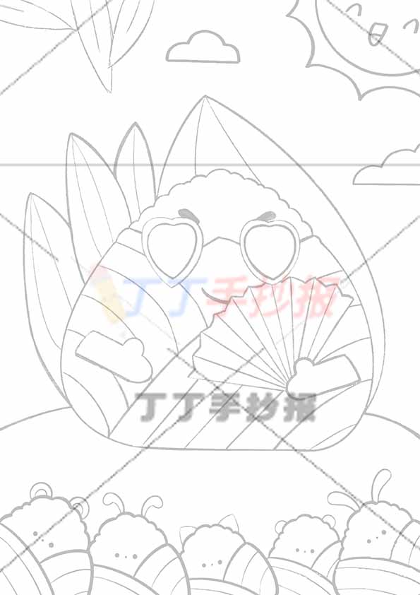 端午儿童画绘画竖版海报大粽子