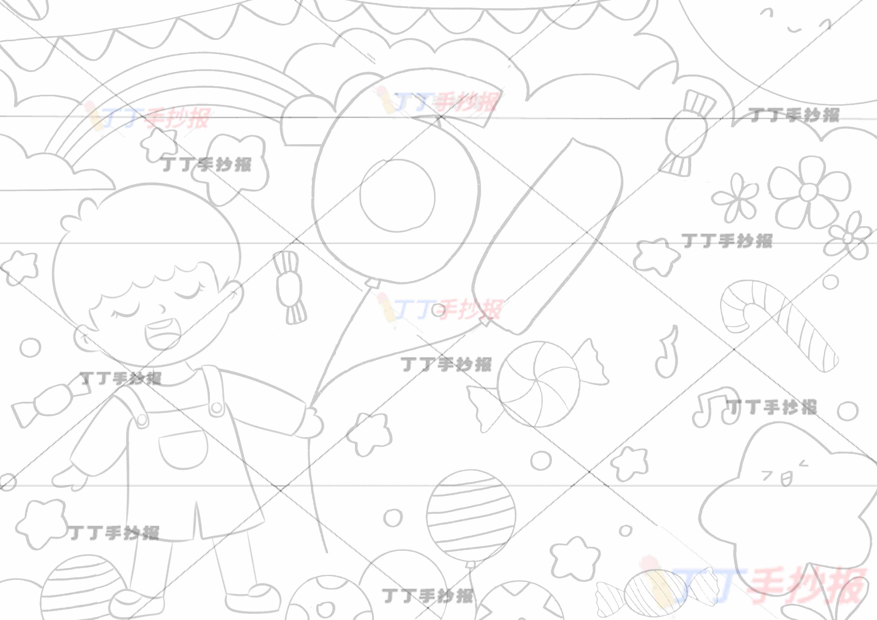 六一儿童节儿童画儿童绘画男孩拿61气球