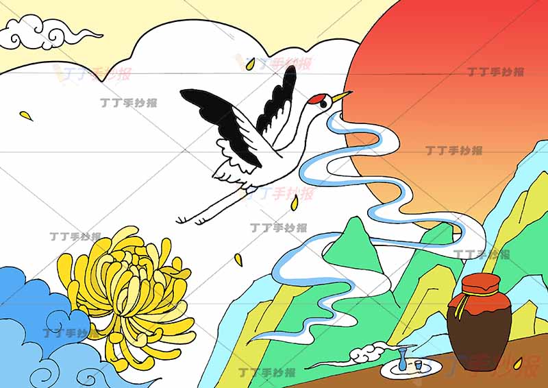 九月九日忆山东兄弟诗配画重阳左下大菊花