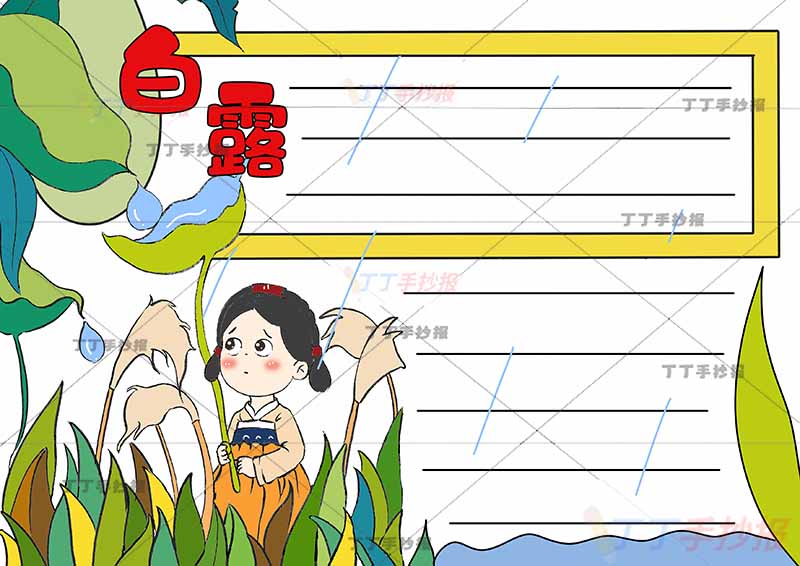 二十四节气白露手抄报女生