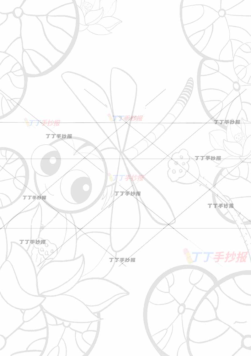 夏天儿童画竖版蜻蜓
