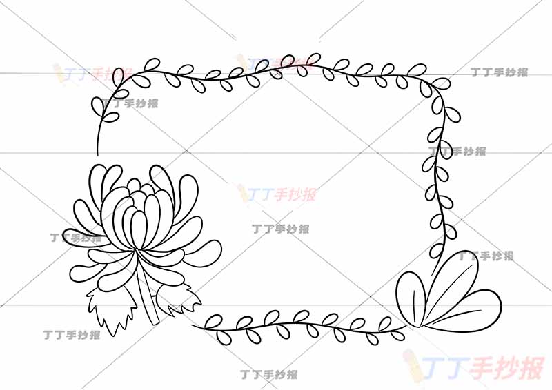 一年级童谣儿歌读书卡菊花开左下菊花