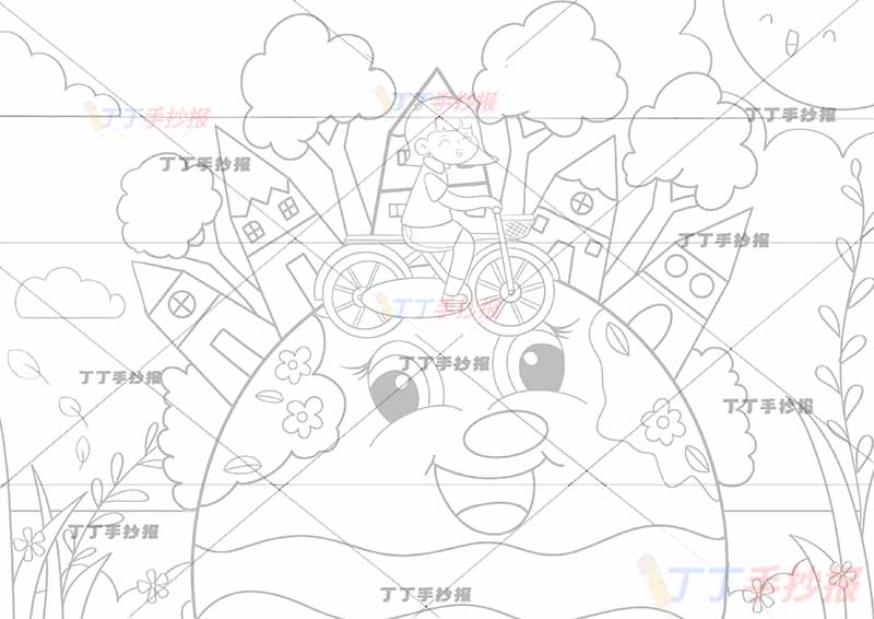 低碳环保儿童画保护环境地球