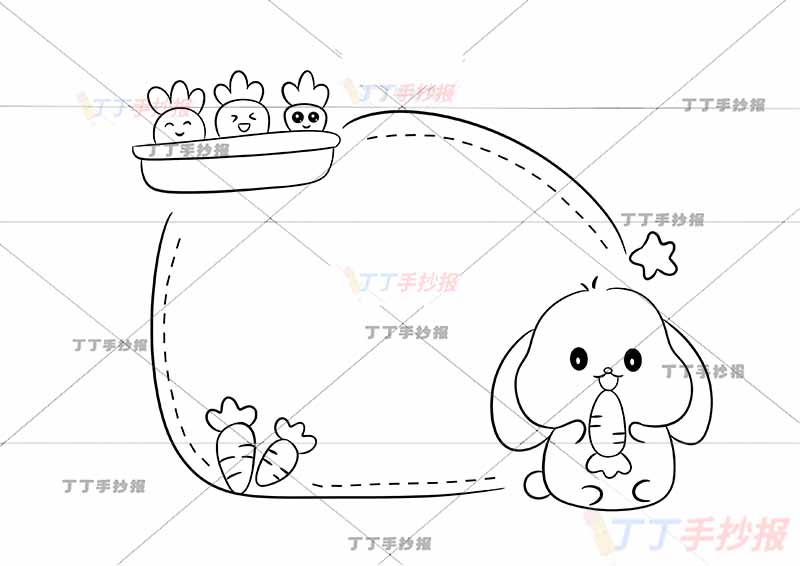 一年级童谣儿歌读书卡小白兔右下兔子