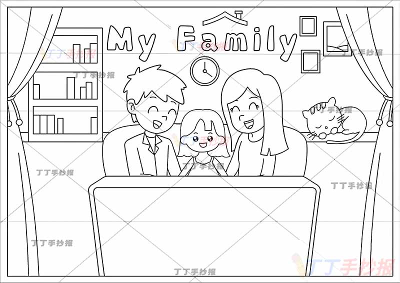 my family英语手抄报我的家庭女孩