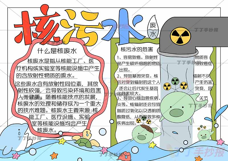 核污水手抄报排水