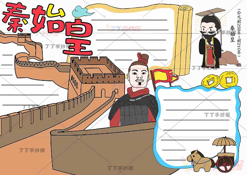 秦始皇手抄报中间兵马俑