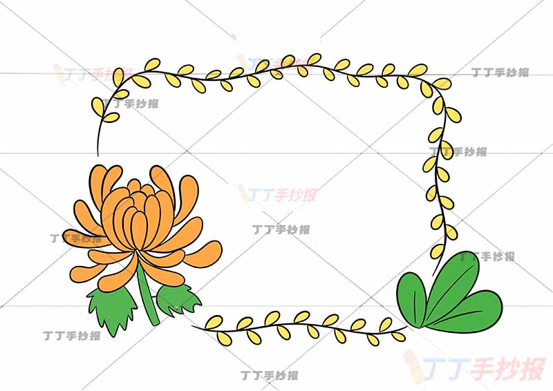 一年级童谣儿歌读书卡菊花开左下菊花