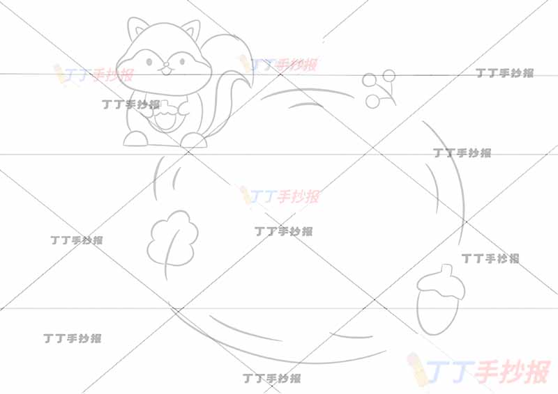一年级童谣儿歌读书卡小松鼠左上松鼠