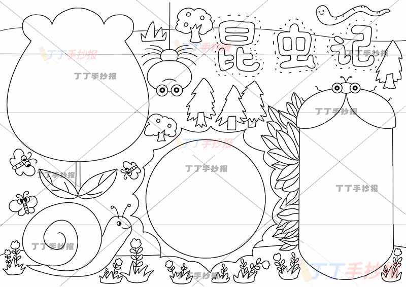 昆虫记手抄报三边框可爱