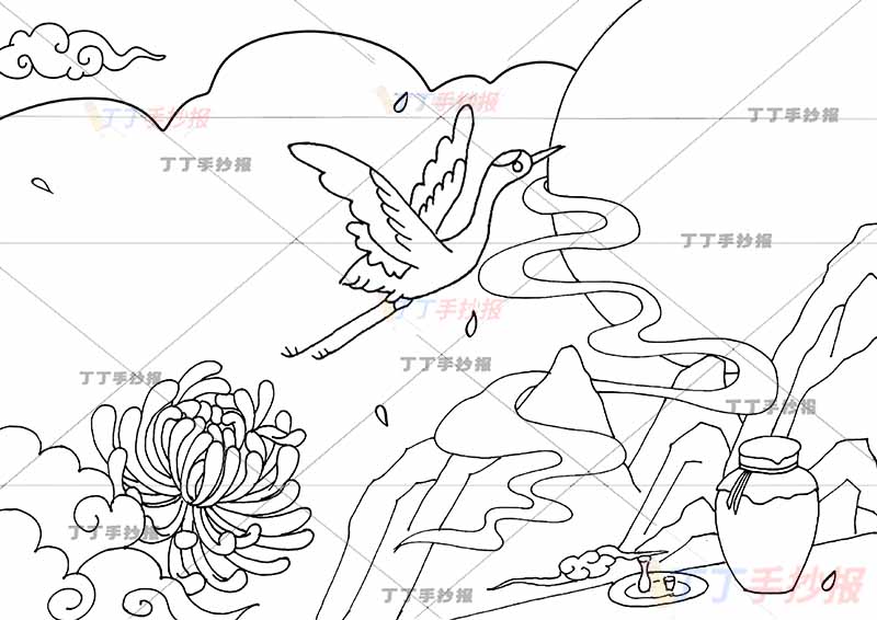 九月九日忆山东兄弟诗配画重阳左下大菊花
