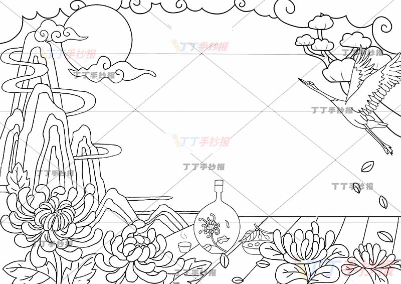 九月九日忆山东兄弟诗配画重阳无人物