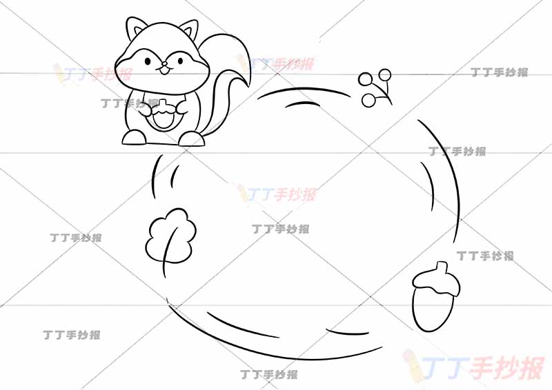 一年级童谣儿歌读书卡小松鼠左上松鼠