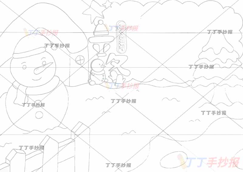 二十四节气立冬手抄报雪人