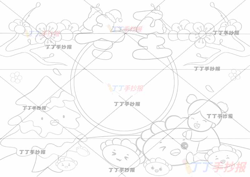 二十四节气冬至手抄报女孩抱饺子