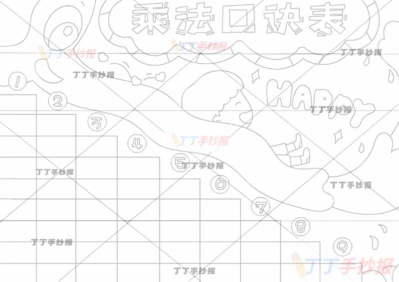 九九乘法口诀表九九乘法表男生