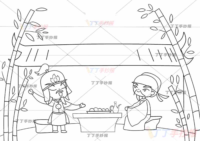 凉州词其一古诗配画王之涣五年级古诗配画两人庭院
