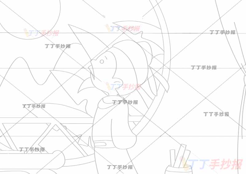 静夜思诗配画一年级古诗配画李白边框诗人