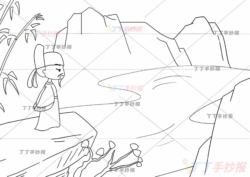 风诗配画李峤一年级古诗配画左侧诗人
