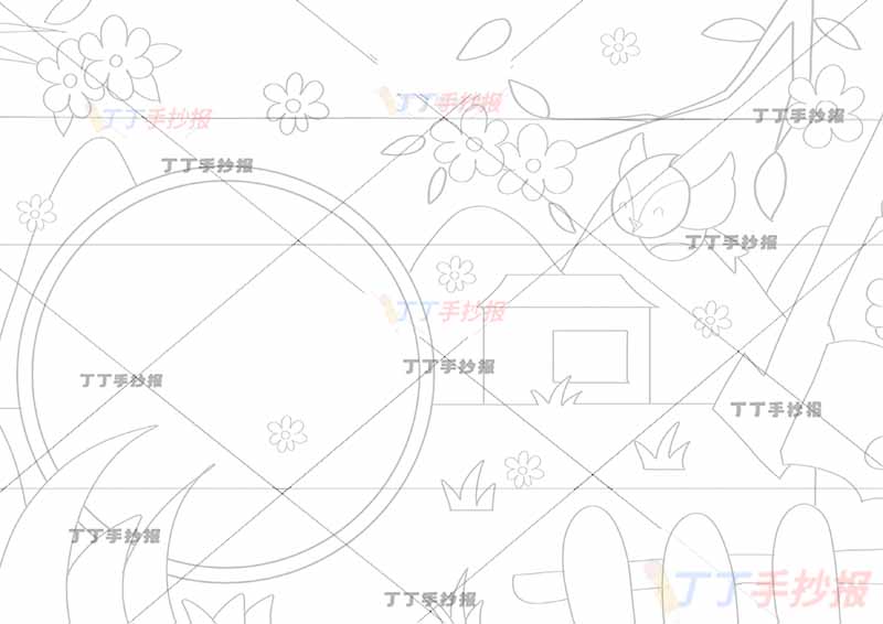 春晓诗配画孟浩然一年级古诗配画小鸟可爱