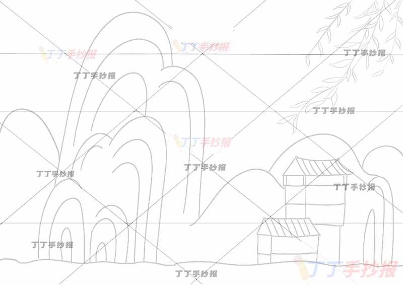 凉州词诗配画王之涣五年级古诗配画山丘背景