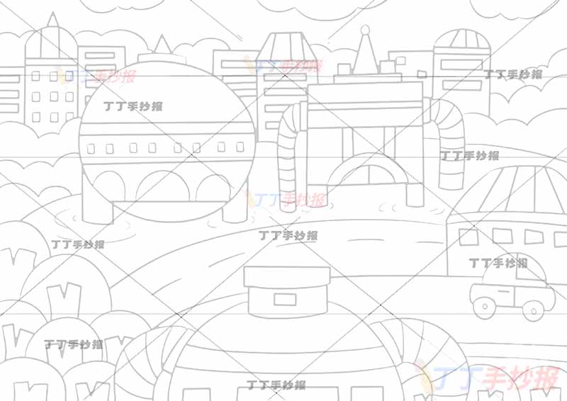 未来城市科幻画水上房子