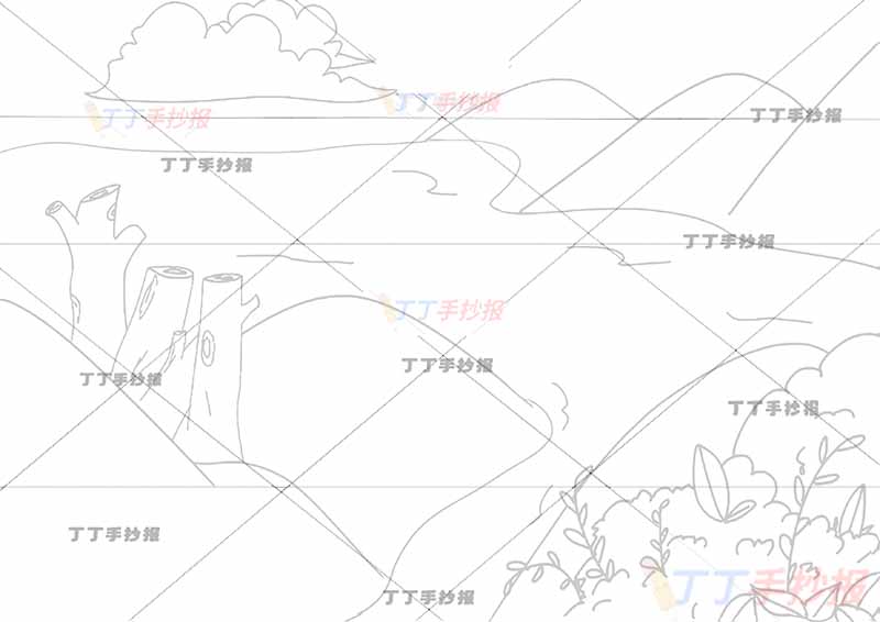 江雪诗配画无人物柳宗元二年级上册古诗配画