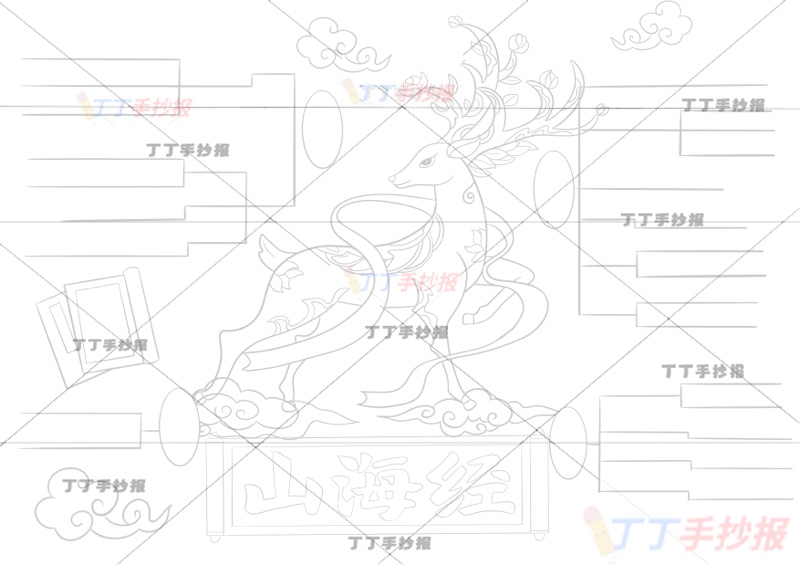 山海经思维导图四年级上册必读书五彩鹿