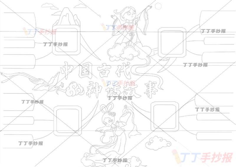 中国神话故事思维导图中国古代神话故事两人