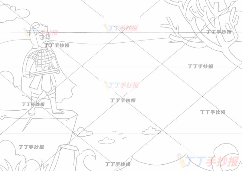 夏日绝句诗配画李清照四年级古诗配画左侧将军