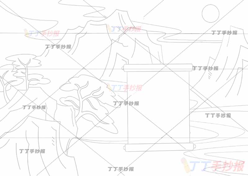 早发白帝城诗配画中间云彩李白三年级古诗配画