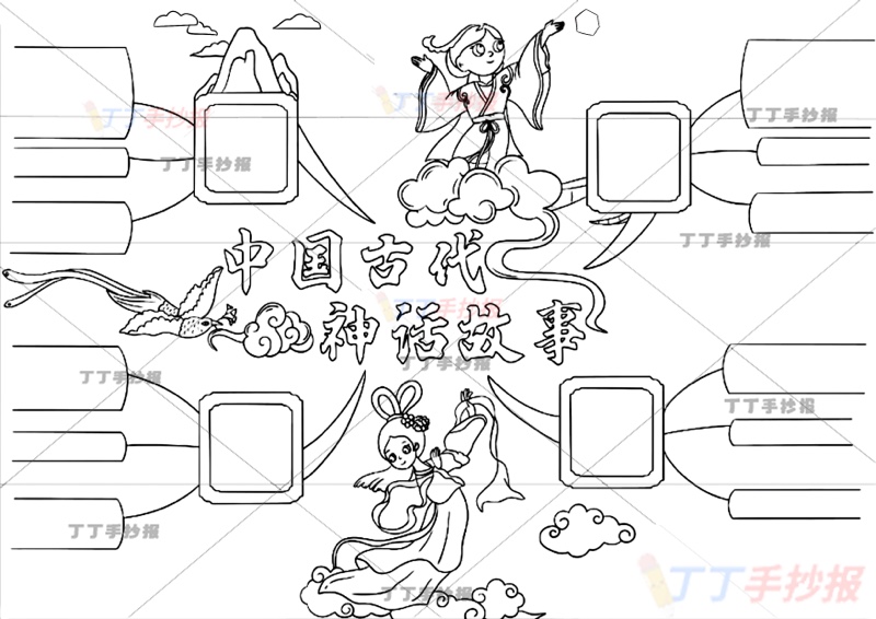中国神话故事思维导图中国古代神话故事两人