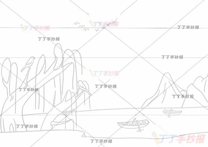 绝句诗配画杜甫二年级下册古诗配画无标题