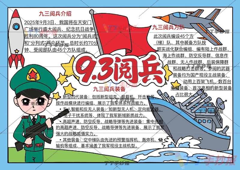 93阅兵手抄报九三阅兵三装备