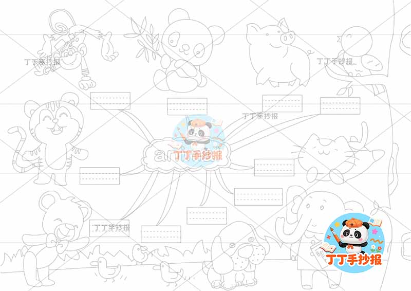 动物英语手抄报动物园英语中间标题