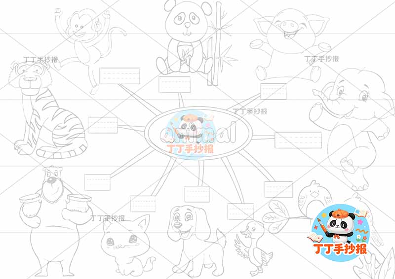 动物英语手抄报动物园英语字母边框
