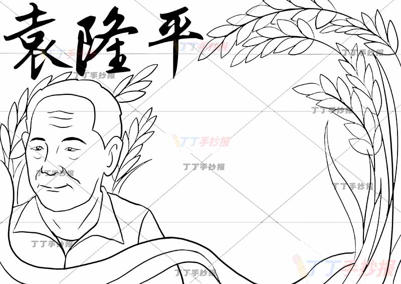水稻之父袁隆平手抄报杰出人物科学家左侧人物