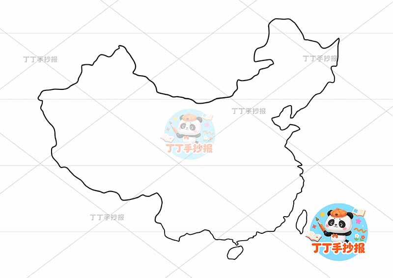 中国地图手抄报简单轮廓