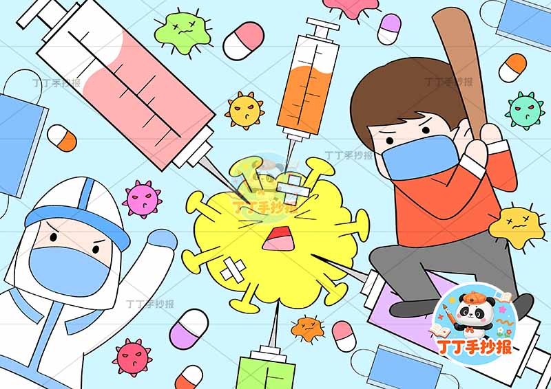 预防传染病儿童画预防疾病健康医生男孩