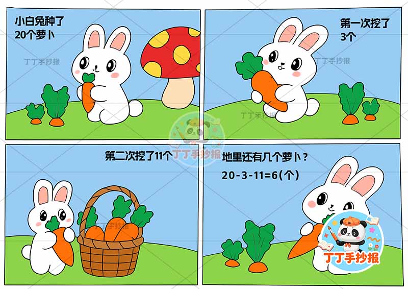 一年级数学手抄报应用题算术兔子简单