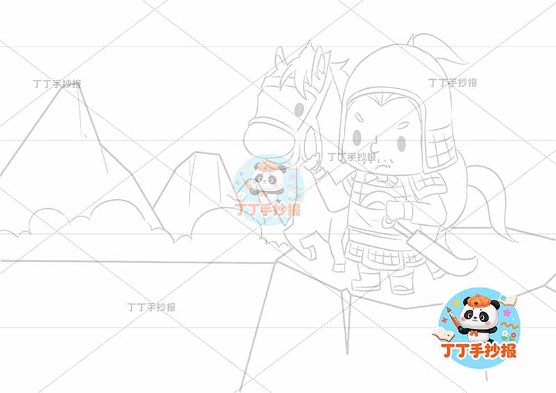 出塞诗配画四年级古诗配画右侧将军