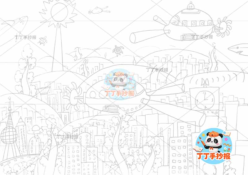 未来海底城科幻画多房屋